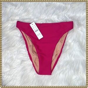 J Crew Hot Pink Ribbed Bikini Bottom XXS NWT
